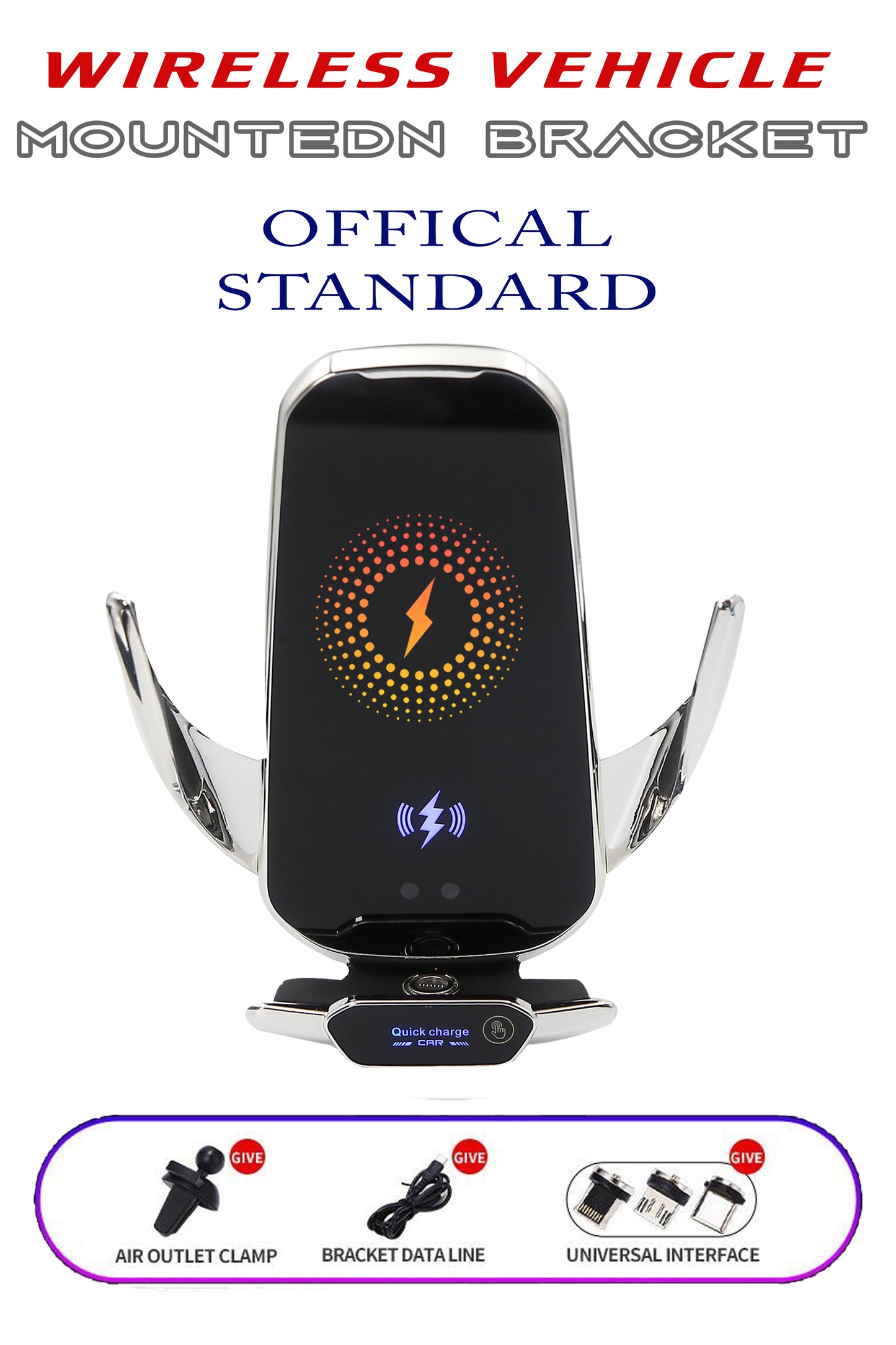 15W Auto-Clamping Wireless Car Charger – Fast Charging Vent Mount Phone Holder