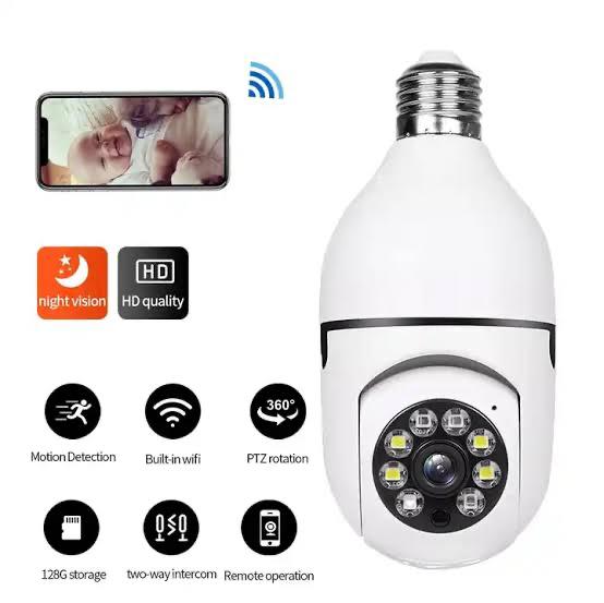 360° WiFi Bulb Camera – Full-HD 1080P Night Vision & Motion Sensor