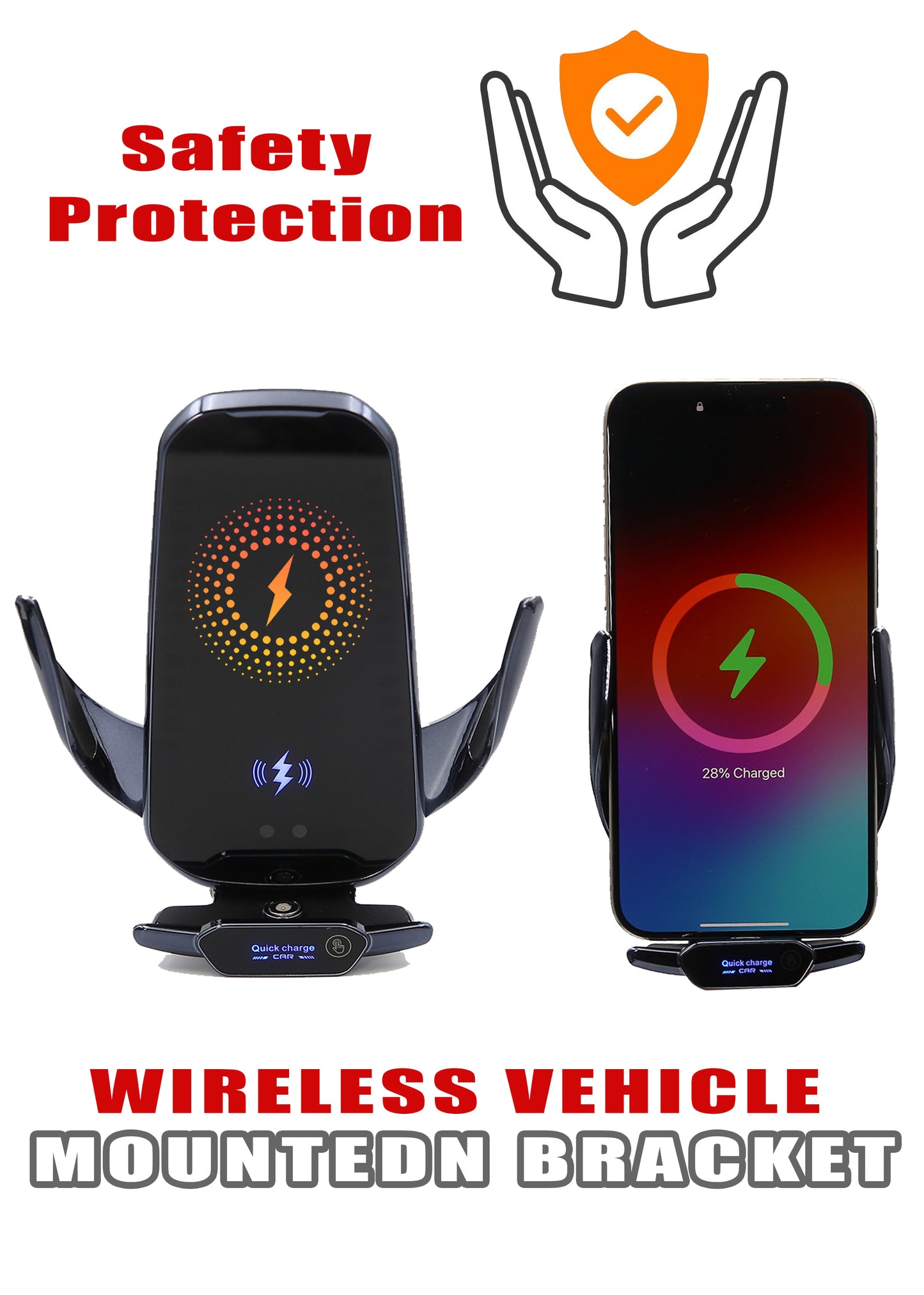 15W Auto-Clamping Wireless Car Charger – Fast Charging Vent Mount Phone Holder