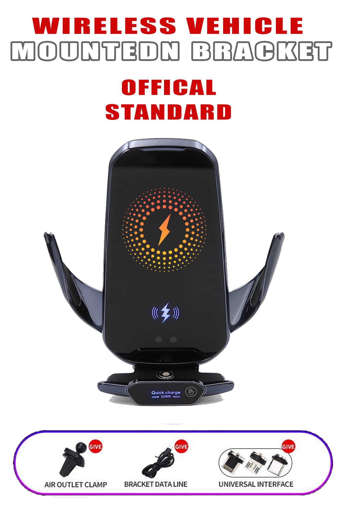 15W Auto-Clamping Wireless Car Charger – Fast Charging Vent Mount Phone Holder