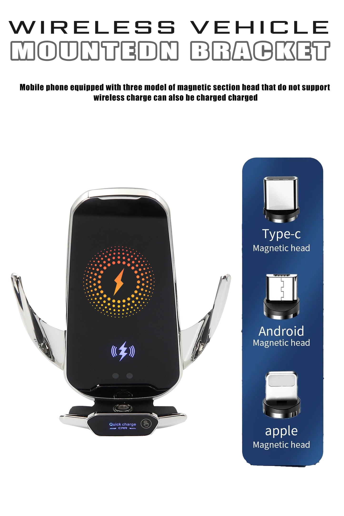 15W Auto-Clamping Wireless Car Charger – Fast Charging Vent Mount Phone Holder