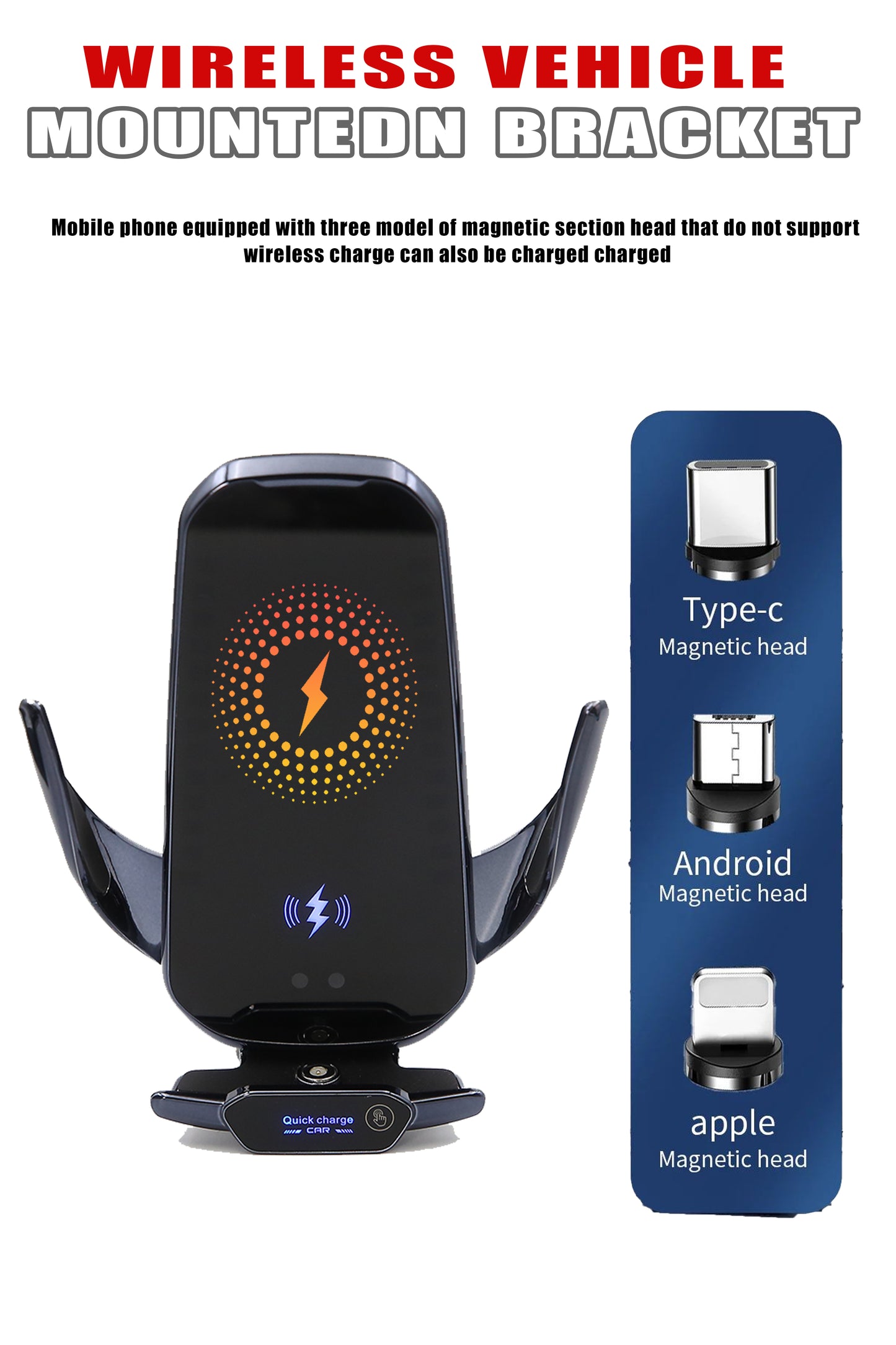 15W Auto-Clamping Wireless Car Charger – Fast Charging Vent Mount Phone Holder