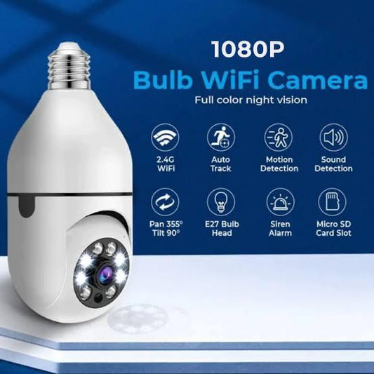 360° WiFi Bulb Camera – Full-HD 1080P Night Vision & Motion Sensor