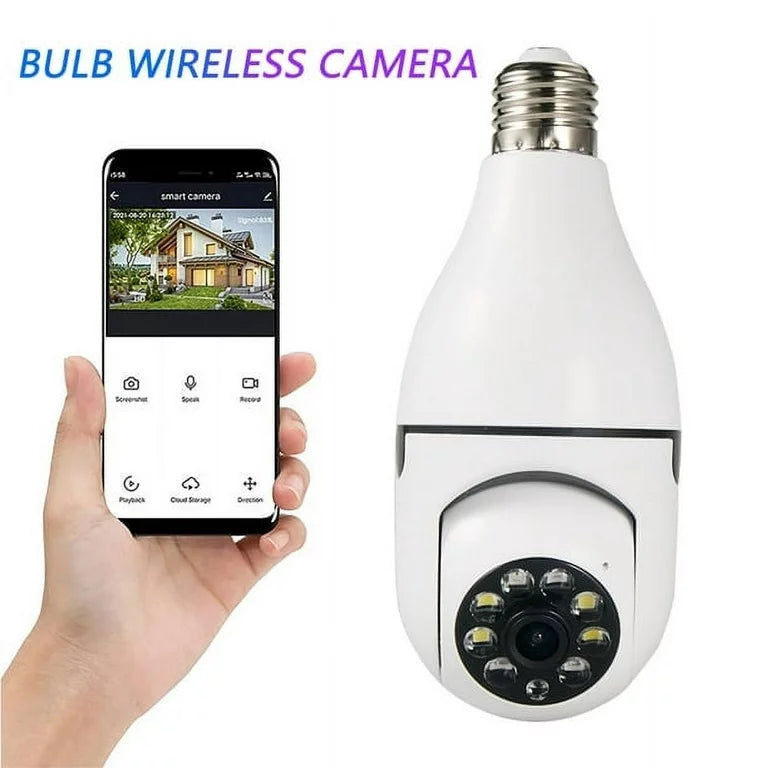 360° WiFi Bulb Camera – Full-HD 1080P Night Vision & Motion Sensor