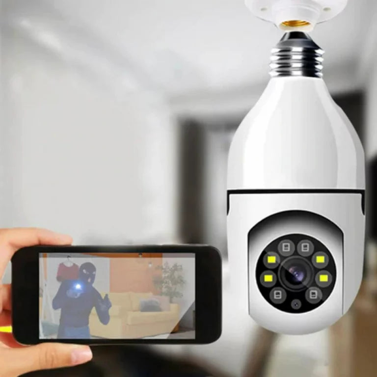 360° WiFi Bulb Camera – Full-HD 1080P Night Vision & Motion Sensor